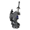 Legendary Silver Sorcerer Dragon Carrying Orb and Sword Letter Opener
