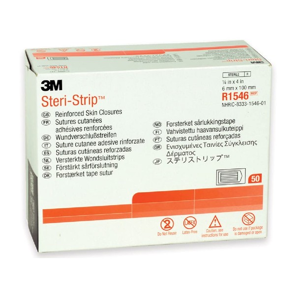 3M™ Steri-Strip™ Adhesive Skin Closures R1546, White, 6 mm x 100 mm, 10 Each/Bag, 50 Bag/Carton, 4 Carton/Case