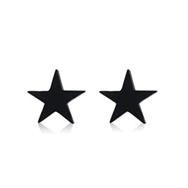 SBI Jewelry Luck Stars Black Earrings Studs gift Earrings Women Brother Men Boy Sister Friends BFF Cousin Granddaughter Wife Girlfriend Niece Family Birthday Anniversary Stainless Steel