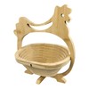 GMMH Foldable Basket Bamboo Decorative Bowl, Fruit Bowl, Wood Chicken
