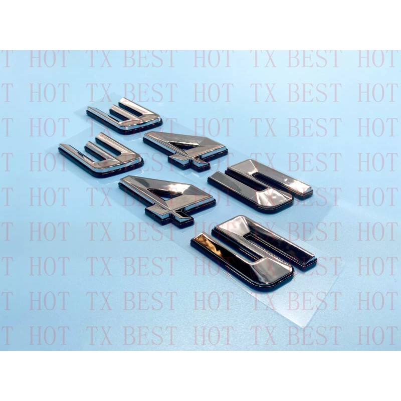 TD SHOP (2pc) Chrome Black 345 Badge Emblem for MOPAR