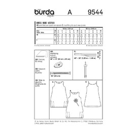 Burda B9544 Dress Sewing Pattern 19 x 13 cm