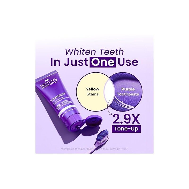 HIMALAYA PINKSALT Purple Toothpaste - Deep Stain Remover with Fluoride,