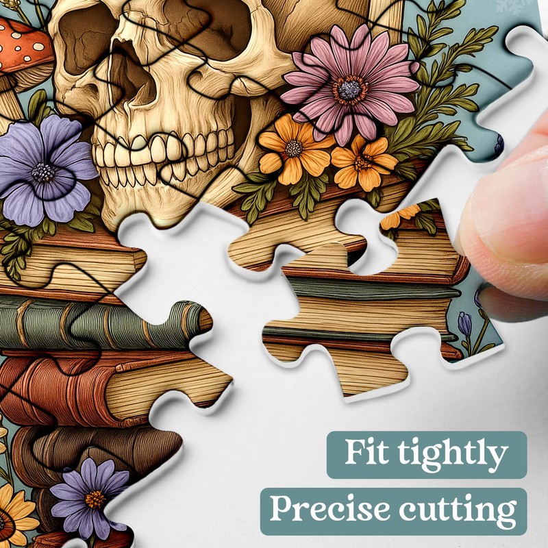 Rompecabezas de libro de calavera para adultos, 1000 piezas