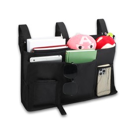 Windfromort Bett Organizer zum Einhängen - Betttasche zum Einhängen - Bedside Hanging Storage Bed Bags – Aufbewahrungstasche für Bett, Nachttisch & Büro – 7 Taschen – Schwarz