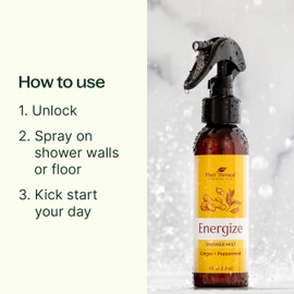 Plant Therapy Energize Shower Steamer Mist 4 oz Aromatherapy Spray for Energy, Made with Pure & Natural Essential Oils, Invigorating & Energizing Aroma, Great for Morning Showers, Made in USA