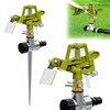 2 Pack Brass Lawn Sprinkler with Stand (Spike), 360° Rotating