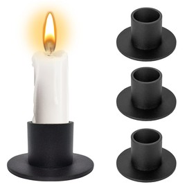 Taper Candle Holder, 4 PCS Matte Black Iron Candlestick Holders Centerpieces for Home Decoration, Party, Wedding Anniversary, Housewarming Gift
