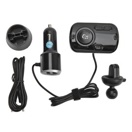 Bluetooth Transmitter 2 USB Port Black Fast Charging Smart Detection Noise Reduction Hands Free Function Universal Car