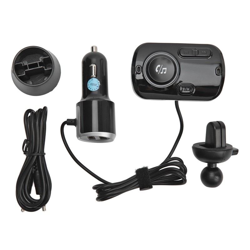 Bluetooth Transmitter 2 USB Port Black Fast Charging Smart Detection