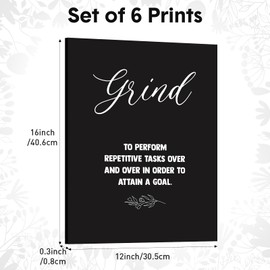 Coume 6 Pack Art Acoustic Panels 12" x 16" Inspirational Self Adhesive Soundproof Wall Panels Motivational Decorative Sound Absorbing Studio Acoustic Treatment Home Decorations(Classic Style)