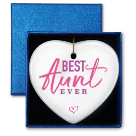 Aunt Gift from Niece, Best Aunt Ever, Ornament Keepsake Sign Heart Plaque Gift for Aunt, Birthday Christmas Mother's Day Thanksgiving Gifts for Aunt, Pregnancy Announcement Gifts for Aunt to Be