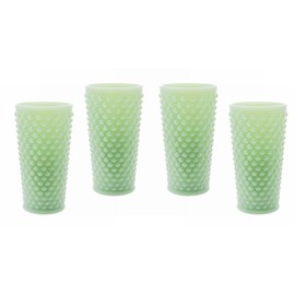 Ice Tea Glass - GiGi Hobnail Pattern - American Made - Mosser Glass USA (4, Jade)