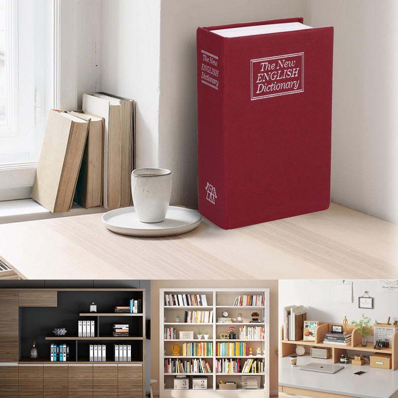 Book Safe With Key, ALLOMN Dictionary Hidden Safe, Portable Safe,