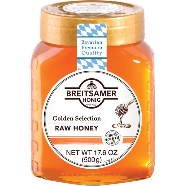 Breitsamer Golden Selection Honey Jar, 17.6 Ounce (Pack of 6)