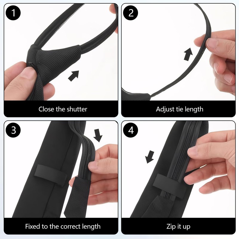 KWJEIULSOQ Pack of 3 Ties for Men, Slim Black Men's