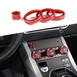 YIWANG Aluminum Alloy Car Interior Decorations Audio and Air Conditioning Knobs Trim for Land Rover Range Rover Evoque 2012-2018 Accessories (Red)