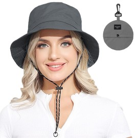 OuMaiFeng Pack of 2 Fishing Hats Women Men Waterproof Sun Hat Rain Hat Bucket Hat Fishing Hat Foldable Fishing Hat Fishing Hat for Summer Hat Autumn Camping Travel Hiking, gray