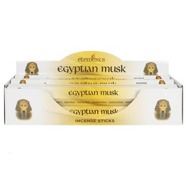Botega Exclusive Egyptian Musk Fragrance Elements Incense Sticks Display/Bulk Box Set - 6 Packs of 20 Sticks - 120 Total
