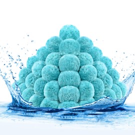 Pool Filter Balls for Sand Filter, 4.4 Lbs Reusable Sand Filter Balls for Swimming Pools, Efficient Eco-Friendly Polysphere Pool Filtration Balls, Pool Filter Balls Media for Sand Pump(Cyan)