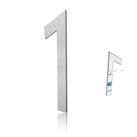 3 Inch Modern House Numbers, Brushed Silver Mailbox Number,Stainless Steel Material,Self-adhesive Number Door Numbers for Apartments Office (1)