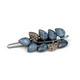 2Pcs Ink-Blue 2inch Vintage Rhinestone Hair Clips Sparkly Crystal Clips Flower Small Hair Barrettes Decorative Wedding Engagement Prom Valentines Hair Accessories for Women Girls Bride，Hair Clips
