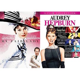 Lady Hepburn Movie Collection Audrey Sabrina + Paris When it Sizzles & Roman Holiday / Breakfast at Tiffany's / Funny Face + My Fair Lady Musical 6 Movie Romantic Classic Bundle Set