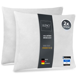 Lileno Home Set of 2 Cushion Fillings, 40 x 40 cm, Washable Inner Cushion Suitable for Allergy Sufferers, Polyester Cushion Inlet as a Couch Cushion, Sofa Cushion, Cocktail Cushion and Head Cushion