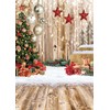 Dudaacvt 5x7Ft Christmas Backdrops for Photography Winter Snow Backdrop Rustic