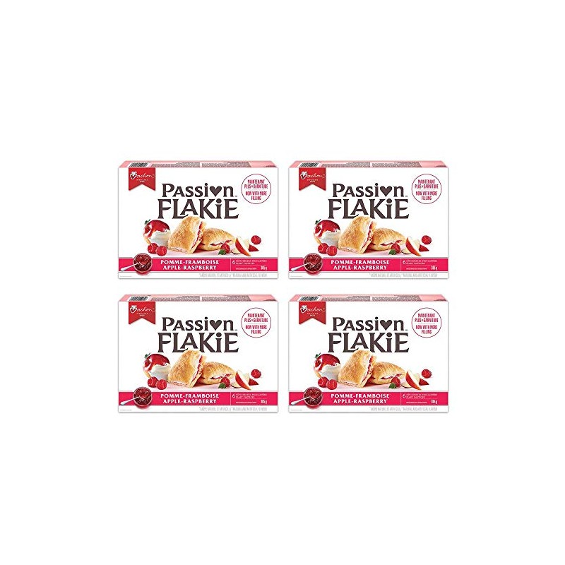 Vachon Passion Flakie Pastries Apple Raspberry 305g/10.8oz, 4-Pack {Imported from