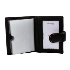 STARHIDE Mens Carbon Fiber with Real Leather Credit Card Holder Case 1185 (Red)