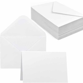 Voarge 60 White Envelopes with Blank Cards, Blank Cards for DIY, for Weddings, Thank You Cards, Christmas Cards, Invitation Cards