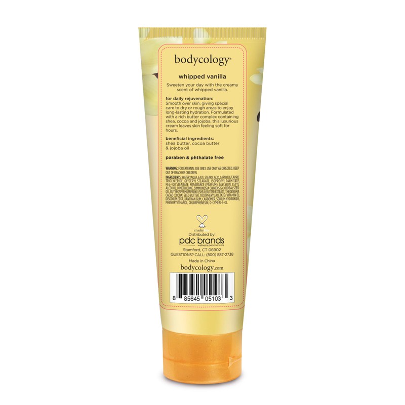 Bodycology Shea Butter Body Cream, Whipped Vanilla, 8 oz