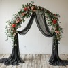 Wokceer Wedding Arch Draping Fabric 28.7" x 20FT Black Sheer