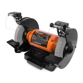 WEN BG4282 4.8-Amp 8-Inch Single Speed Bench Grinder with LED Work Lights, 14 x 10 x 11.75 inches, Black and Orange