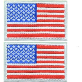 Shiseikokusai American Flag Patch, Flag Emblem, Embroidered Patch, 3.1 x 2.0 inches (8 x 5 cm), Embroidered Armband, Stars and Stripes, Survival Game Military Patch (meiguo-qi01-2mei)