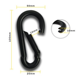 OULVLIFE Carabiner Heavy Duty Steel Carabiner Hook Spring Clip for Outdoor Camping Hiking Hammock Swing (100 mm, 4)