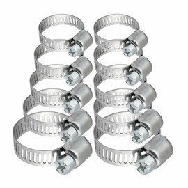 Hose Clips Heavy Duty Hose Clamp Set Adjustable Pipe Screw Clip Duct Clamp for Securing Hoses Pipes Exhaust Ducting Electric Appliance Pump Plumbing Home Accessories Assorted Sizes (Pack of 10)