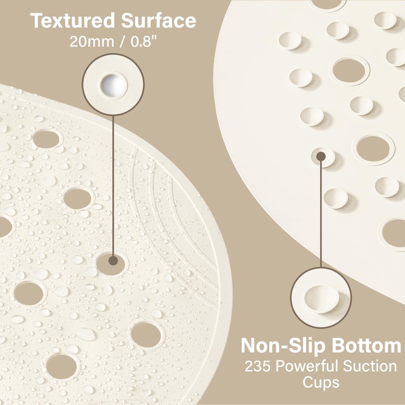 SelfSuite Rubber Bathtub Mat Shower Mat Non-Slip, 39x16 Inch, Bath