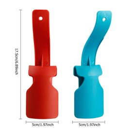 Boao 4 Pieces Lazy Shoe Helper Portable Travel Handled Horn Lifting Wearing Helper Tool Easy on Easy off Plastic Shoehorn One Size Fits Most Shoes All Age