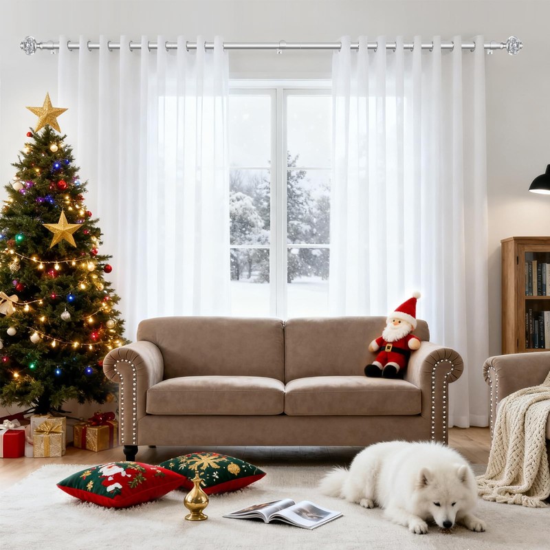 Curtain Rod 32 to 58 Inches (2.6-4.8ft), USFOOK 7/8 inch