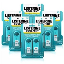 Listerine Cool Mint Bad Breath Pocketmist, 140 Mist Sprays, 7.7 mL (6x  2-Packs)