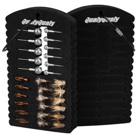 QualyQualy Fishing Rig Keeper, Fishing Leader Line Holder, Dropper Rig Fishing Hook Crappie Jig Head Storage Board, Black, 2 Pack