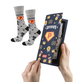 soxo Dad Gift Socks Men's Gifts For Men Funny Socks Men Cotton 40-45, Super Papa