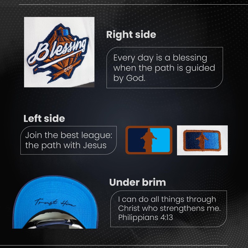 DIOSGOD Christian Baseball Hat | White and Blue