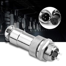 5 Pieces GX12 Aviation Socket, 2-Pin Male Female Panel Metal Aviation Wire Connector Aviation Plug Wire Connector Kit