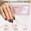 28Pcs Press on Nails Medium, Fake Nails with Designs, Light