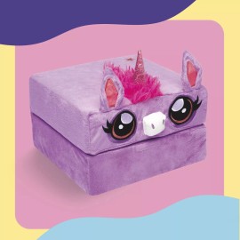 Pillow Cube Kid Cube Playful Pink Unicorn 2 in 1 Sleeping Folding Pillow Fun Toy Plush New