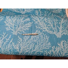 Richloom Sea Coral ocean quilted Polyester duck Outdoor Fabric teal  stock 15