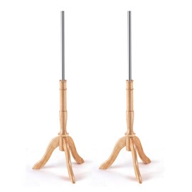 Leinuosen 2 Set Natural Wood Tripod Dressmaker Form Base Mannequin Stands Dress Form Stands 45 Inches Compatible with Most Standard Mannequin for Shop Window Clothing Studio